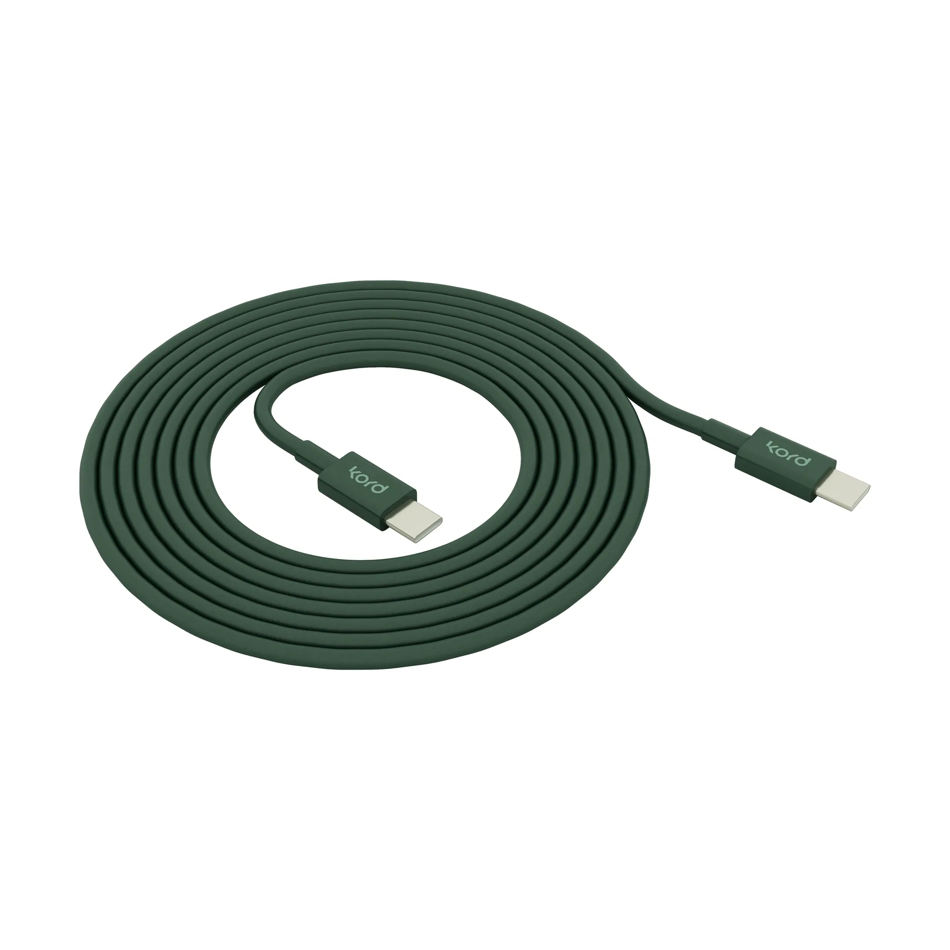 Kord USB-C zu USB-C Ladekabel 1,8 m, Dark Green Kord