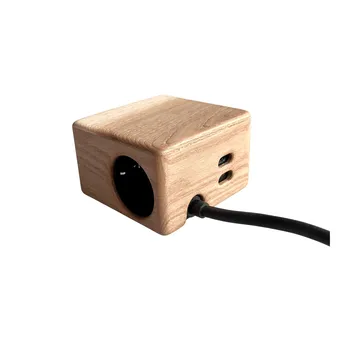 Kord x Bark woodencase-Hülle für Cuboid+ Steckdosenleiste - Rinde - Kord