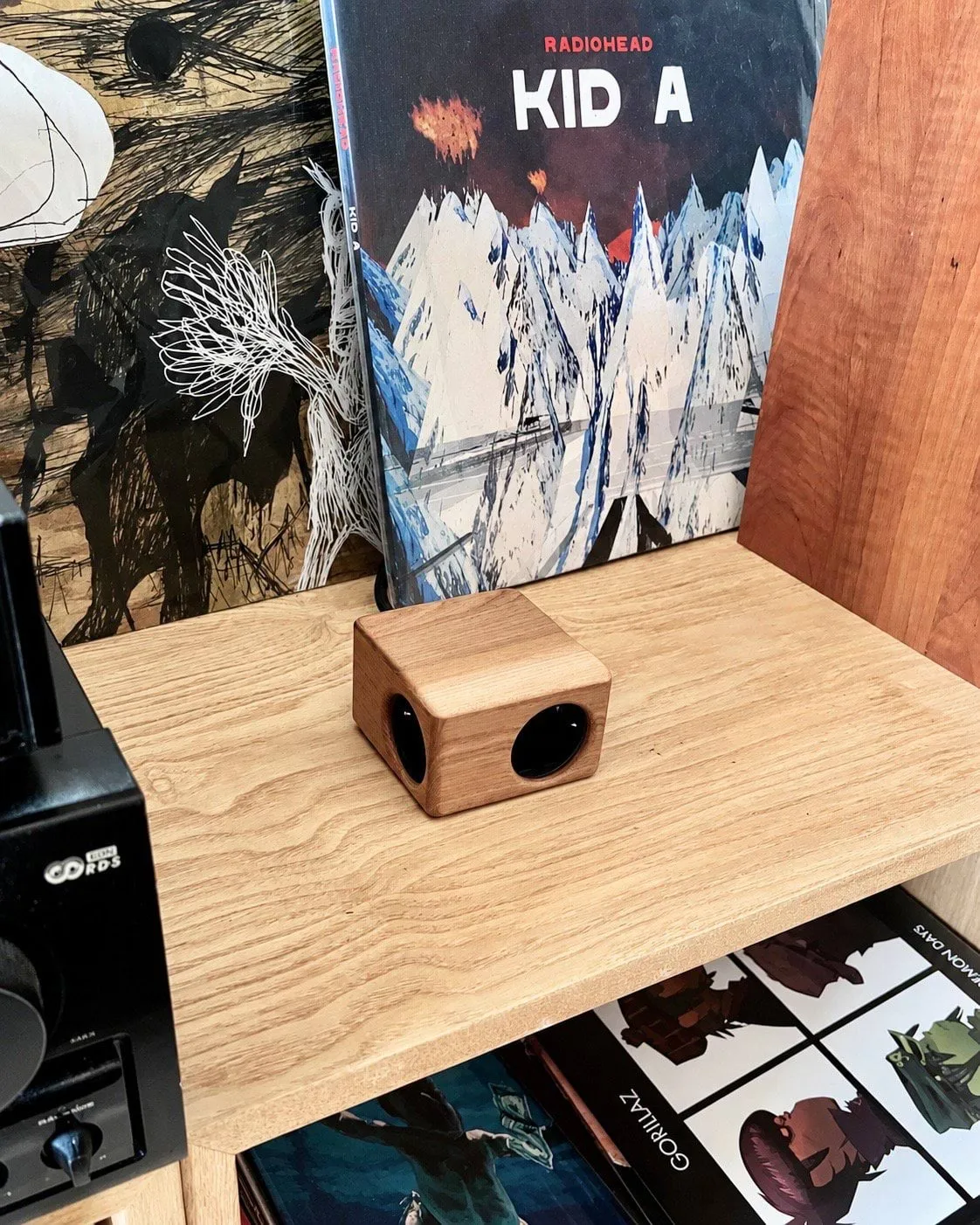 Kord x Bark woodencase-Hülle für Cuboid+ Steckdosenleiste, Rinde Kord