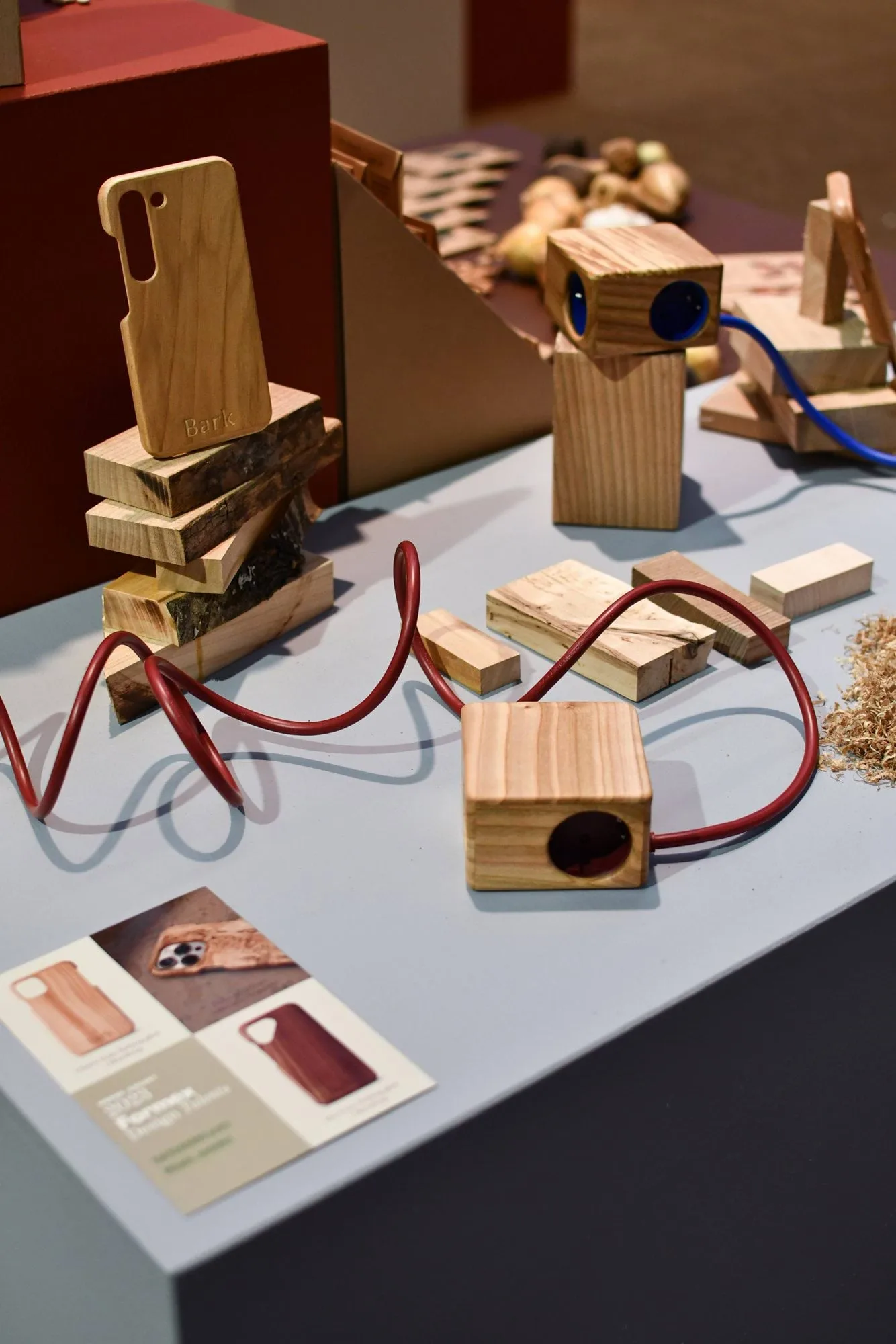 Kord x Bark woodencase-Hülle für Cuboid+ Steckdosenleiste, Rinde Kord