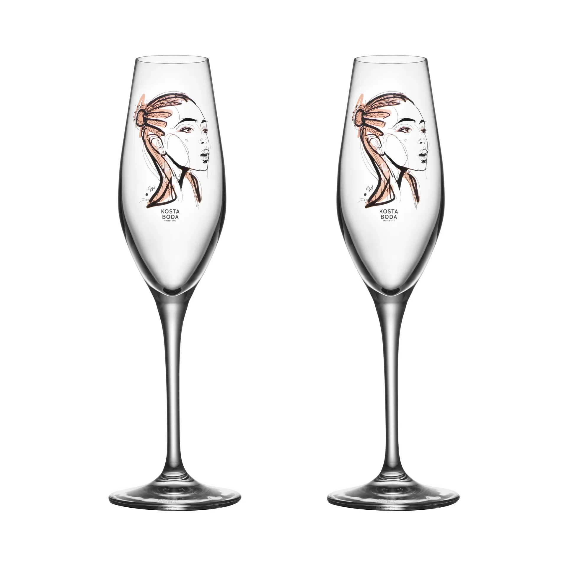 All about you Champagnerglas 24 cl 2er Pack, Forever Yours Kosta Boda