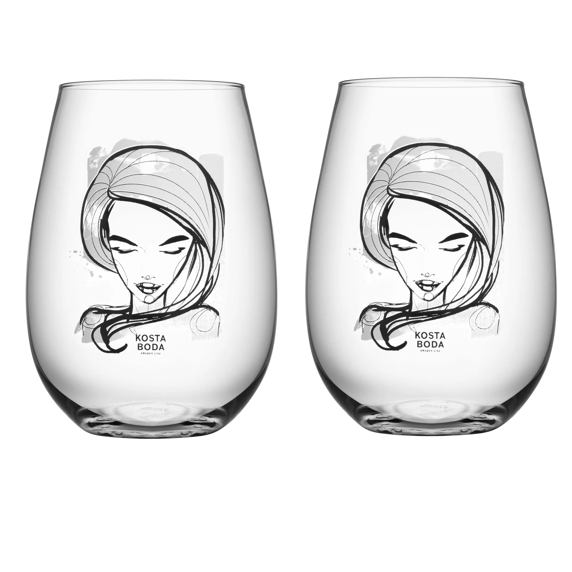 All about you Glas 57 cl 2er Pack, Need you (weiß) Kosta Boda