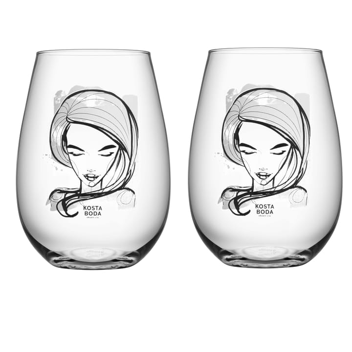 All about you Glas 57 cl 2er Pack - Need you (weiß) - Kosta Boda