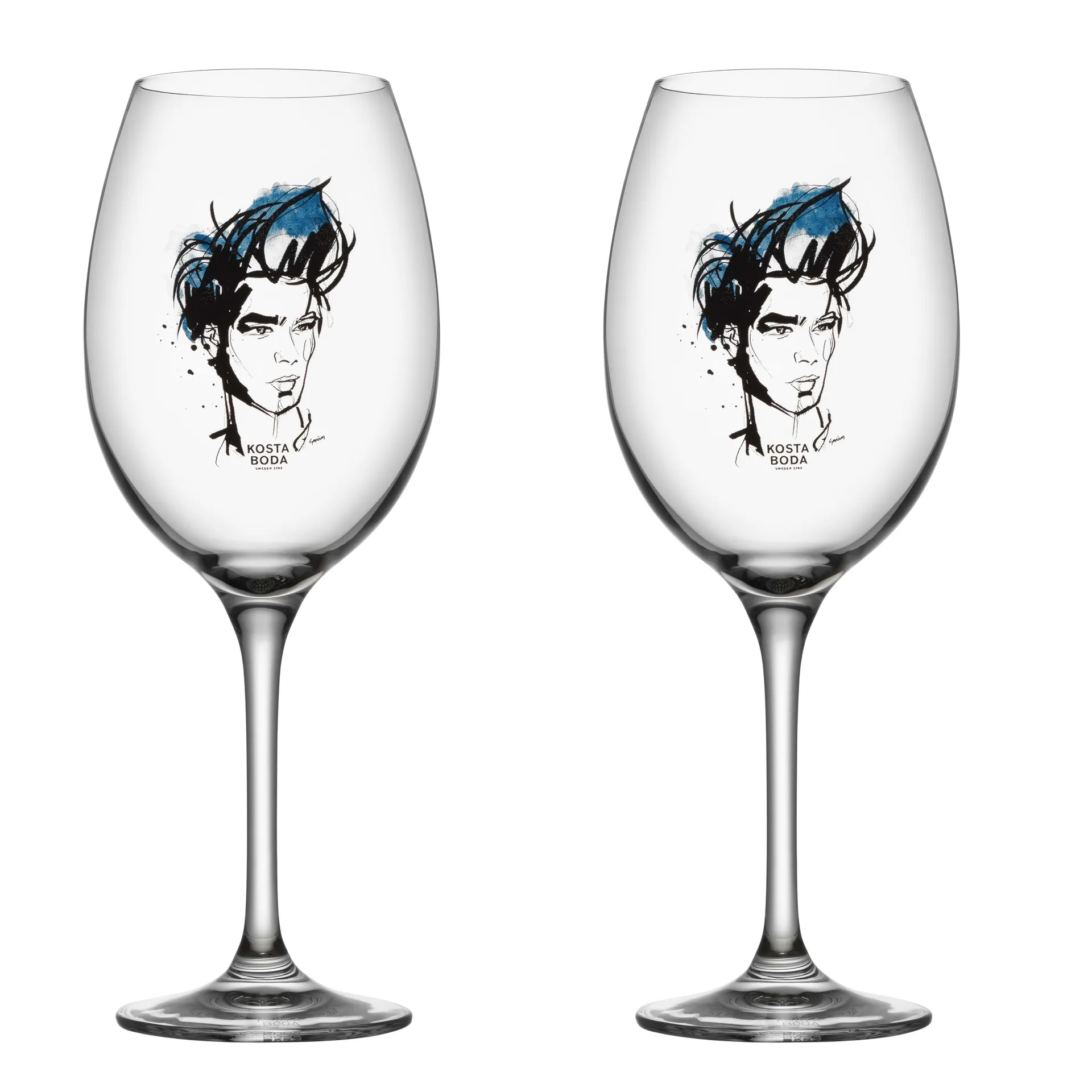 All about you Weinglas 52 cl 2er Pack, Miss him (blau) Kosta Boda