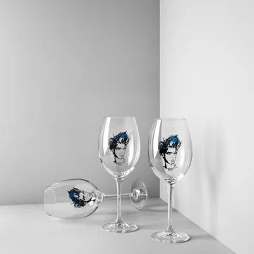 All about you Weinglas 52 cl 2er Pack - Miss him (blau) - Kosta Boda