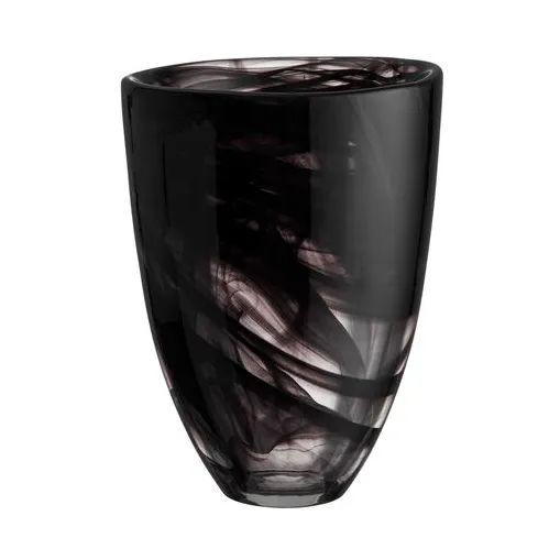 Contrast Vase 200 mm - Schwarz-schwarz - Kosta Boda
