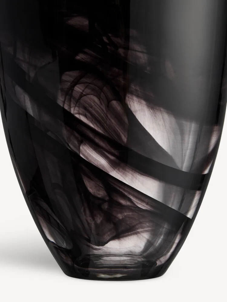 Contrast Vase 200 mm, Schwarz-schwarz Kosta Boda