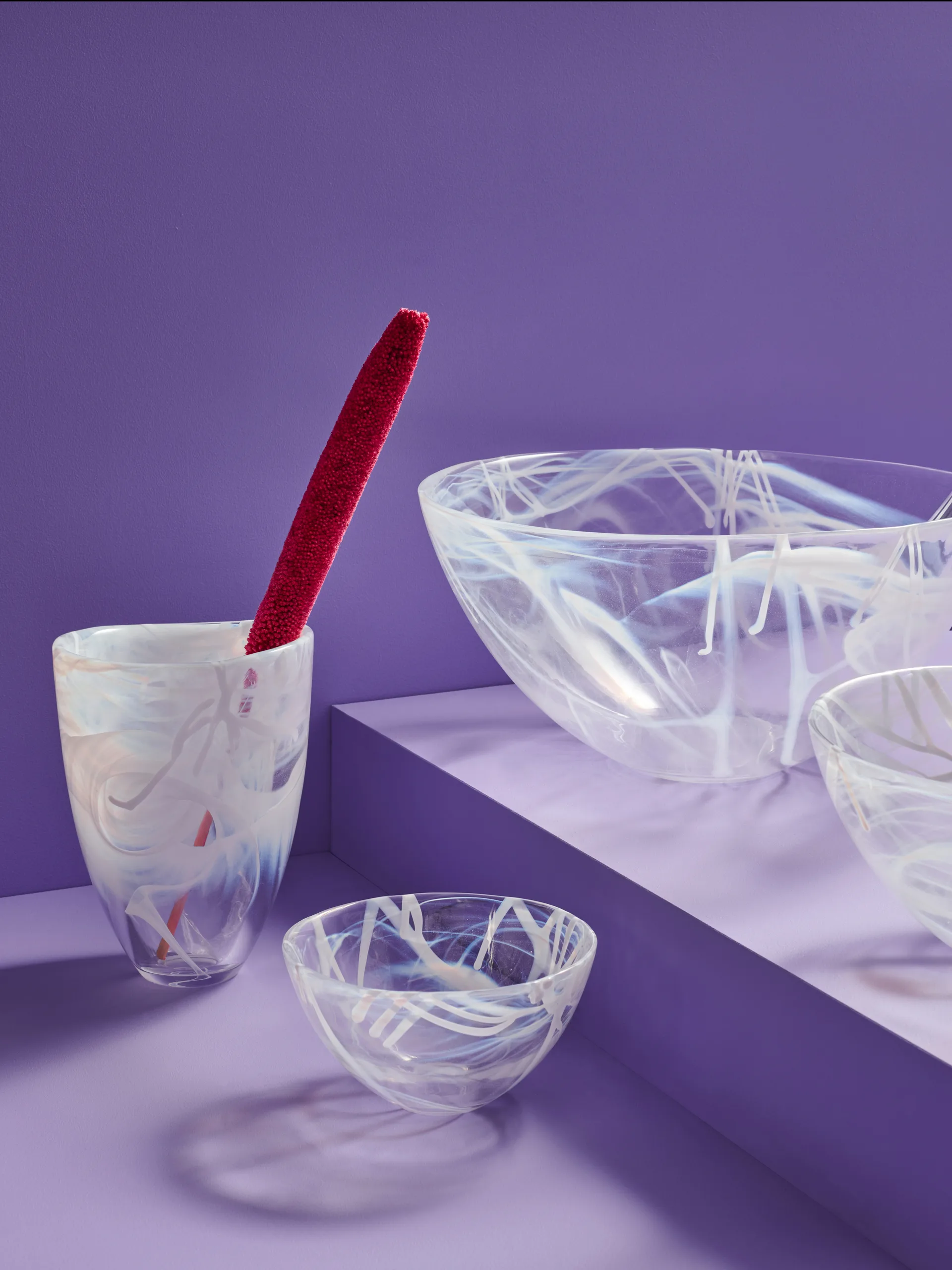 Contrast Vase 200 mm, Weiß-weiß Kosta Boda