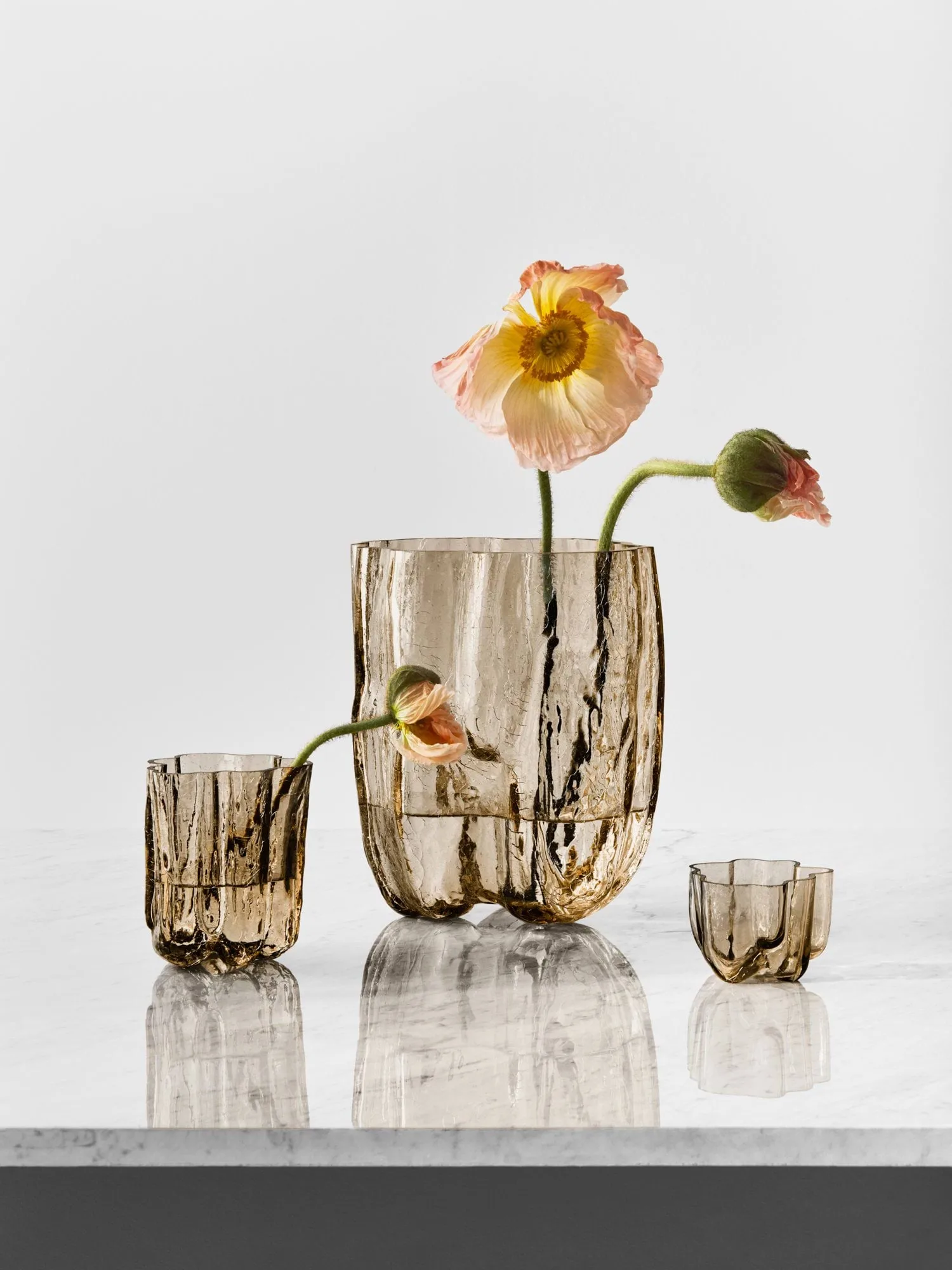 Crackle Vase 12,1 cm, Taupe Kosta Boda
