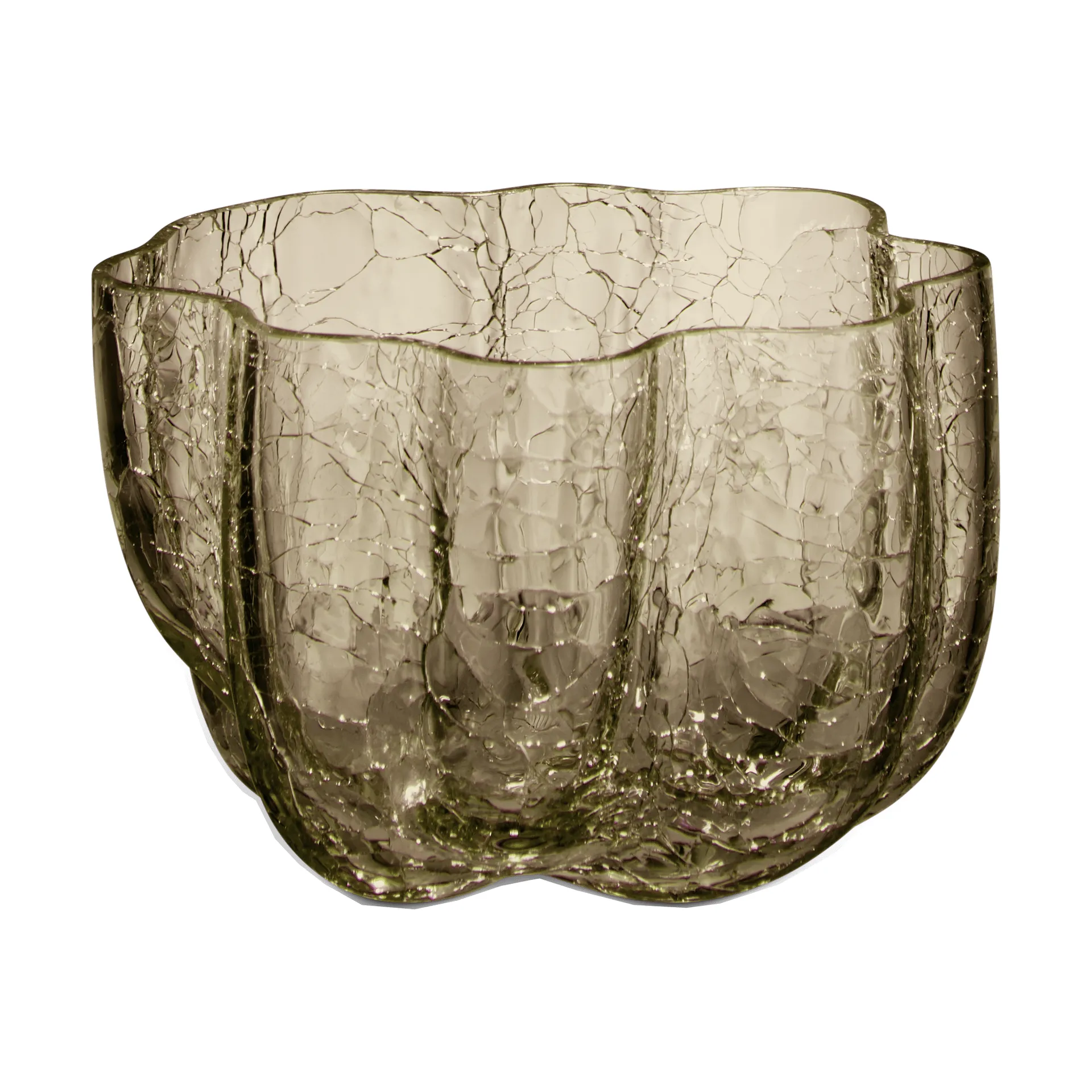 Crackle Windlicht 5,8 cm, Taupe Kosta Boda