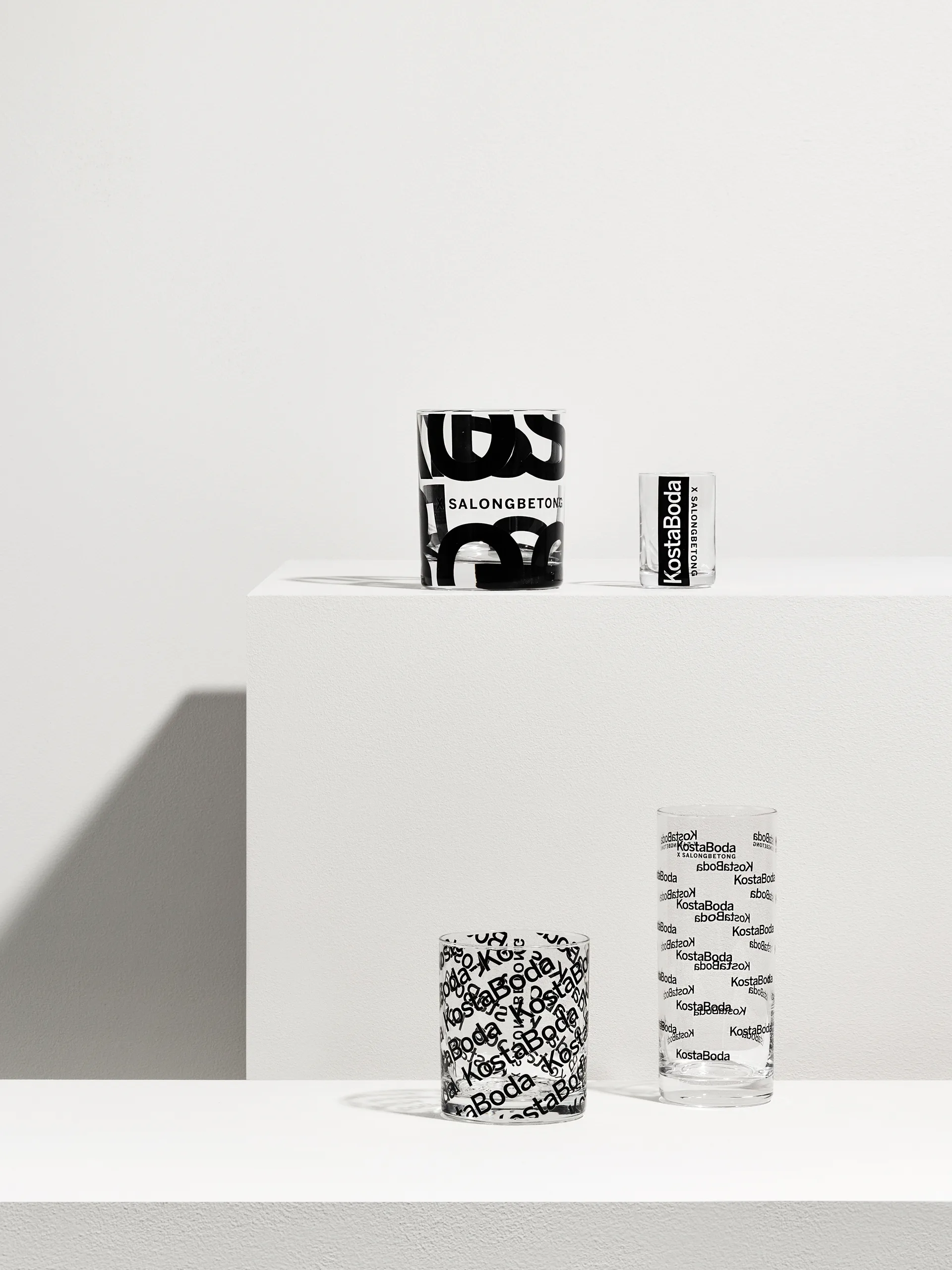 Salong Betong DOF Glas 35cl 2er Pack, Klar-schwarz Kosta Boda