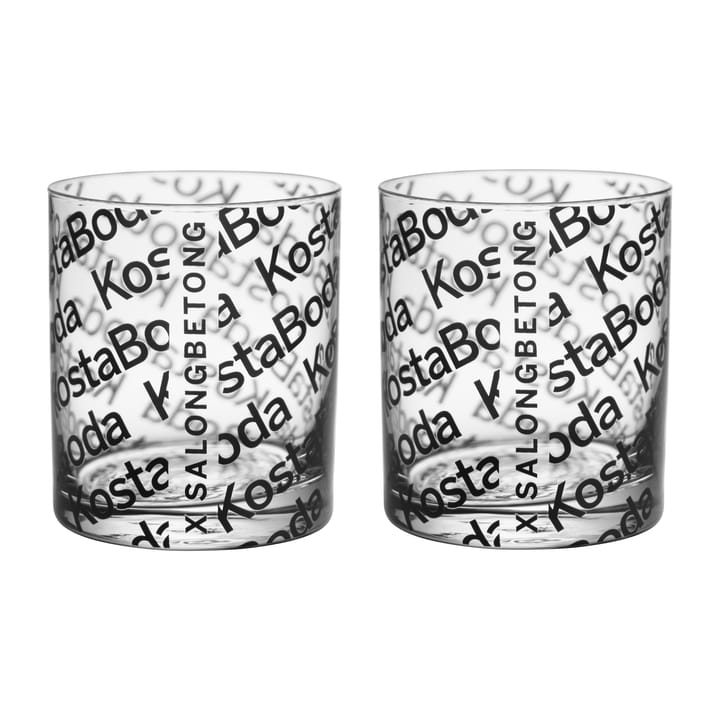 Salong Betong Old Fashioned Glas 28cl 2er Pack, Klar-schwarz Kosta Boda