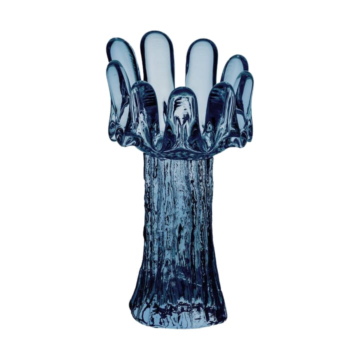 Solros Windlicht rundes Glas 18 cm - Blau - Kosta Boda