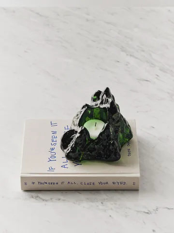 The Rock Windlicht 91 mm - Smaragd grün - Kosta Boda