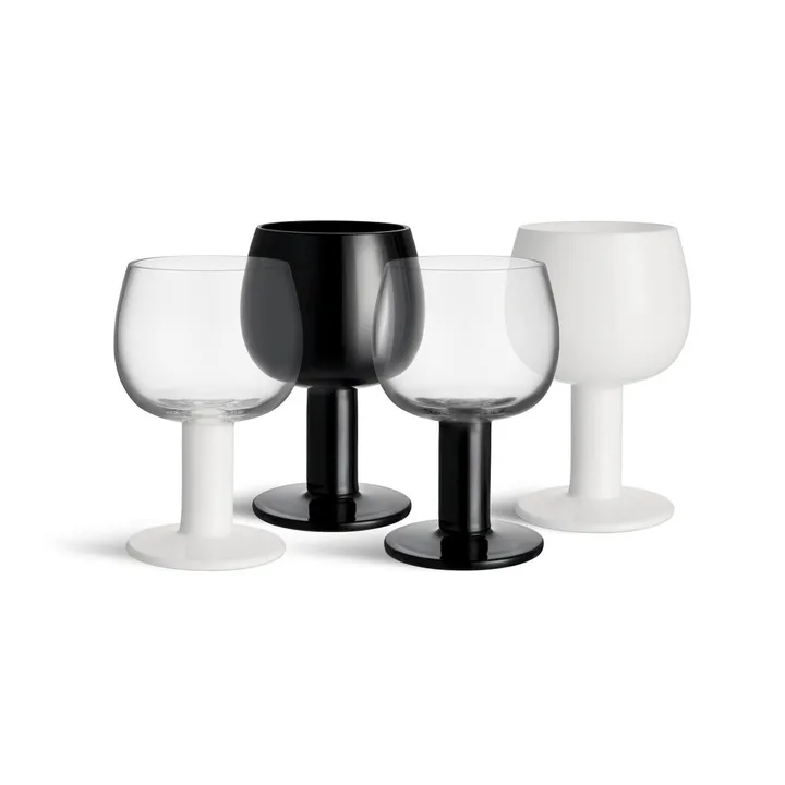 Vaters Glas - Weiß-Schwarz, 4er-Pack - Kosta Boda