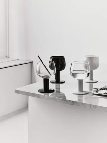 Vaters Glas - Weiß-Schwarz, 4er-Pack - Kosta Boda