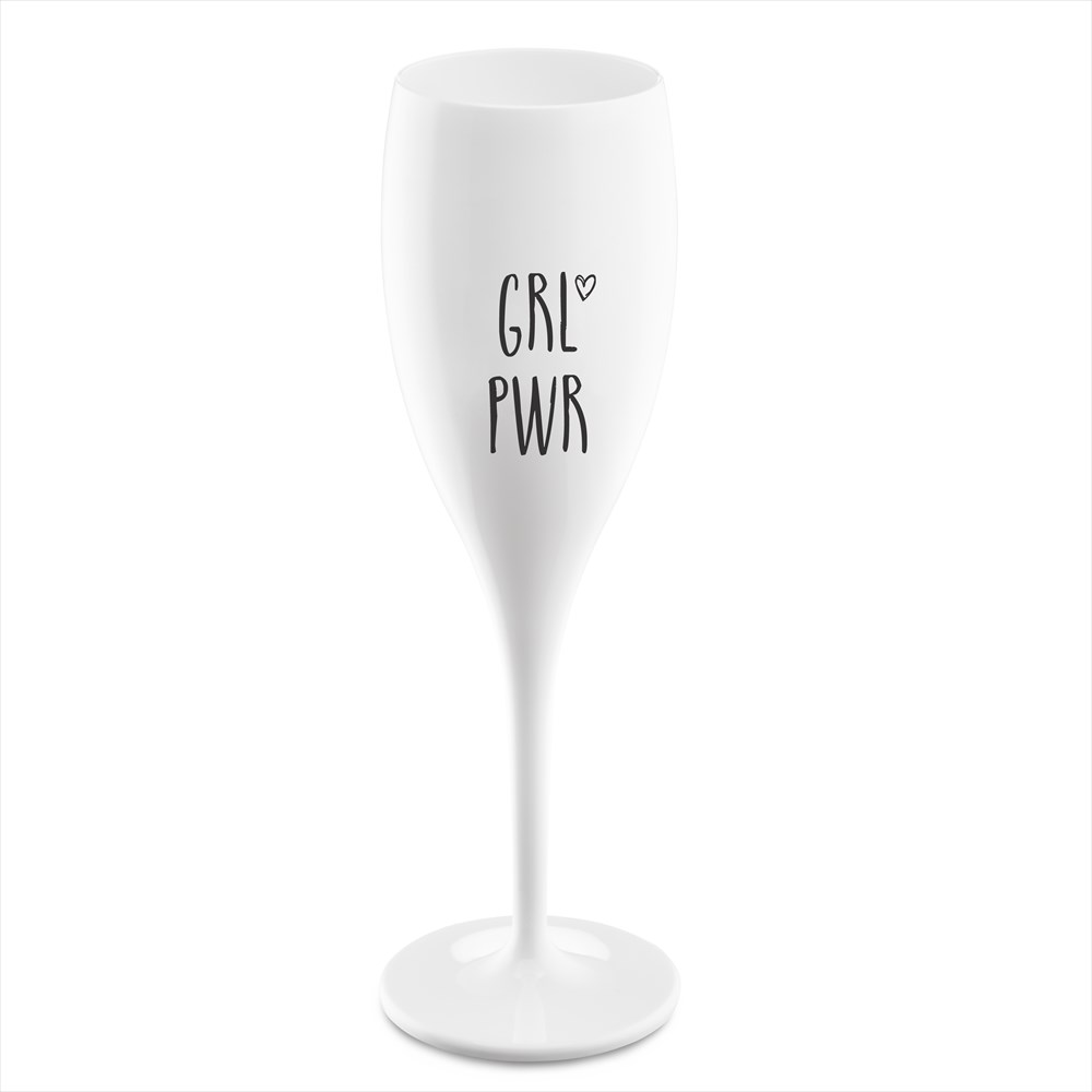 Koziol Cheers Champagnerglas mit Print 10 cl 6er-Pack Grl pwr