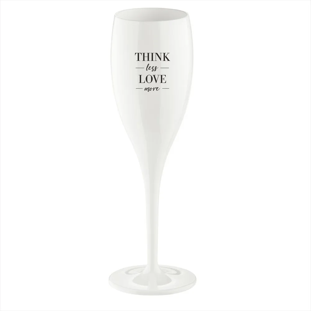 Cheers Champagnerglas mit Print 10 cl 6er-Pack, Think less love more Koziol