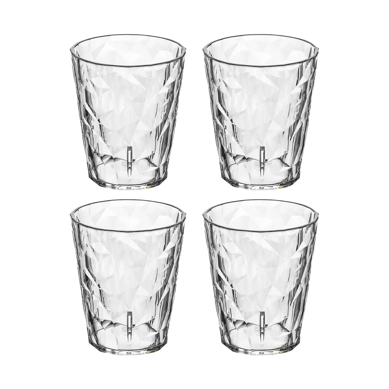 Club No. 1 Wasserglas Kunststoff 25 cl 4er Pack, Kristallklar Koziol