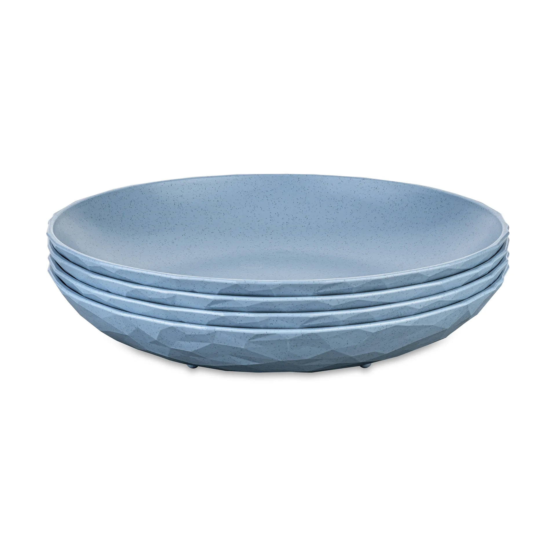Club tiefer Teller Ø22 cm 4er-Pack biozirkulärer Thermoplast, Nature flower blue Koziol