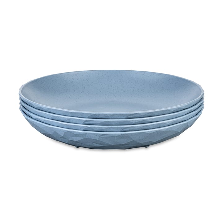 Club tiefer Teller Ø22 cm 4er-Pack biozirkulärer Thermoplast, Nature flower blue Koziol