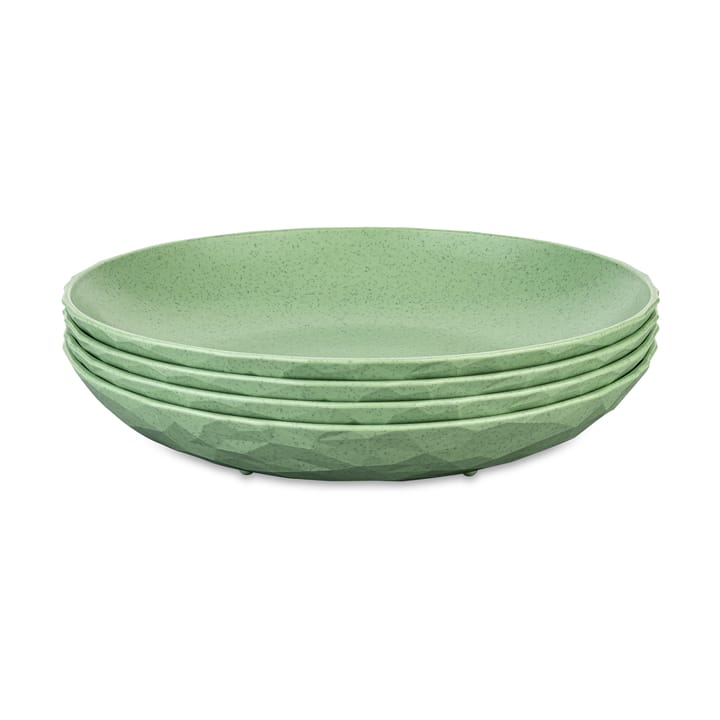 Club tiefer Teller Ø22 cm 4er-Pack biozirkulärer Thermoplast, Nature leaf green Koziol