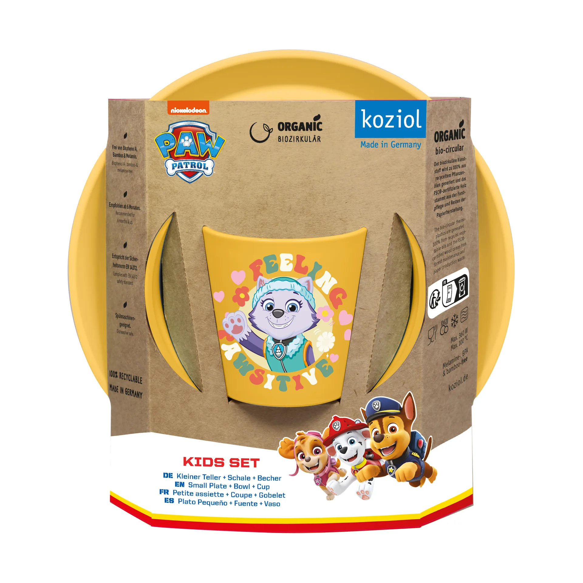 Connect Paw Patrol Kindergeschirr 3-teilig, Gelb Koziol