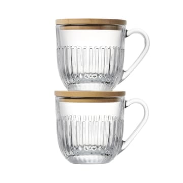 Ouessant Becher mit Deckel/Teller 2er-Pack - Transparent-bambus - La Rochère