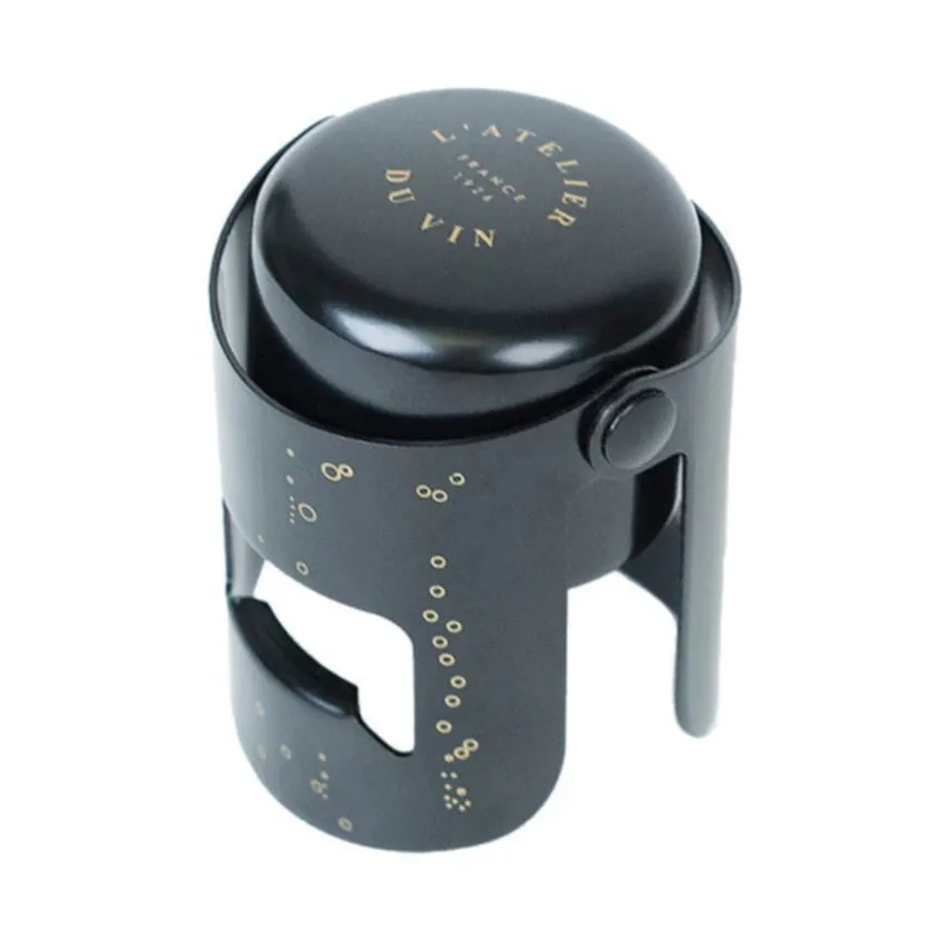 Bouchon Gard'Bulles Flaschenverschluss, Schwarz L'Atelier du Vin