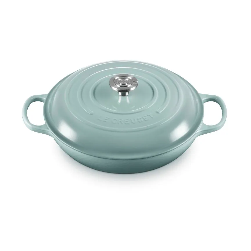 Le Creuset Classic Gusseisen-Buffetbräter mit Glasdeckel, Meersalz, 3,5 l Le Creuset