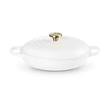 Le Creuset Classic Gusseisen-Buffetbräter mit Glasdeckel - Weiß, 3,5 l - Le Creuset