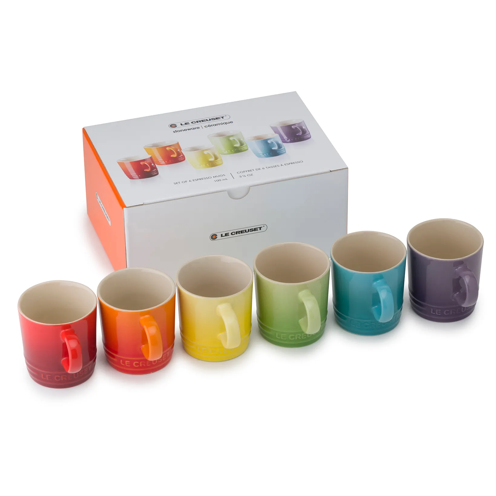 Le Creuset Geschenkset Espressotasse 10cl 6er Pack, Rainbow Le Creuset