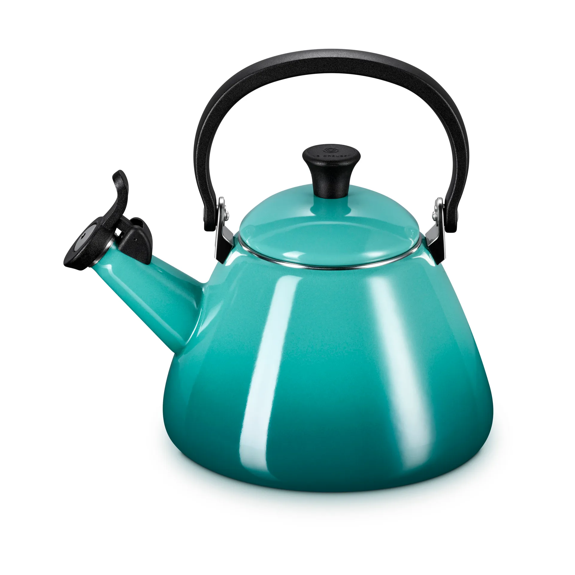Le Creuset Kone Wasserkessel mit Pfeife, Bleu Riviera Le Creuset