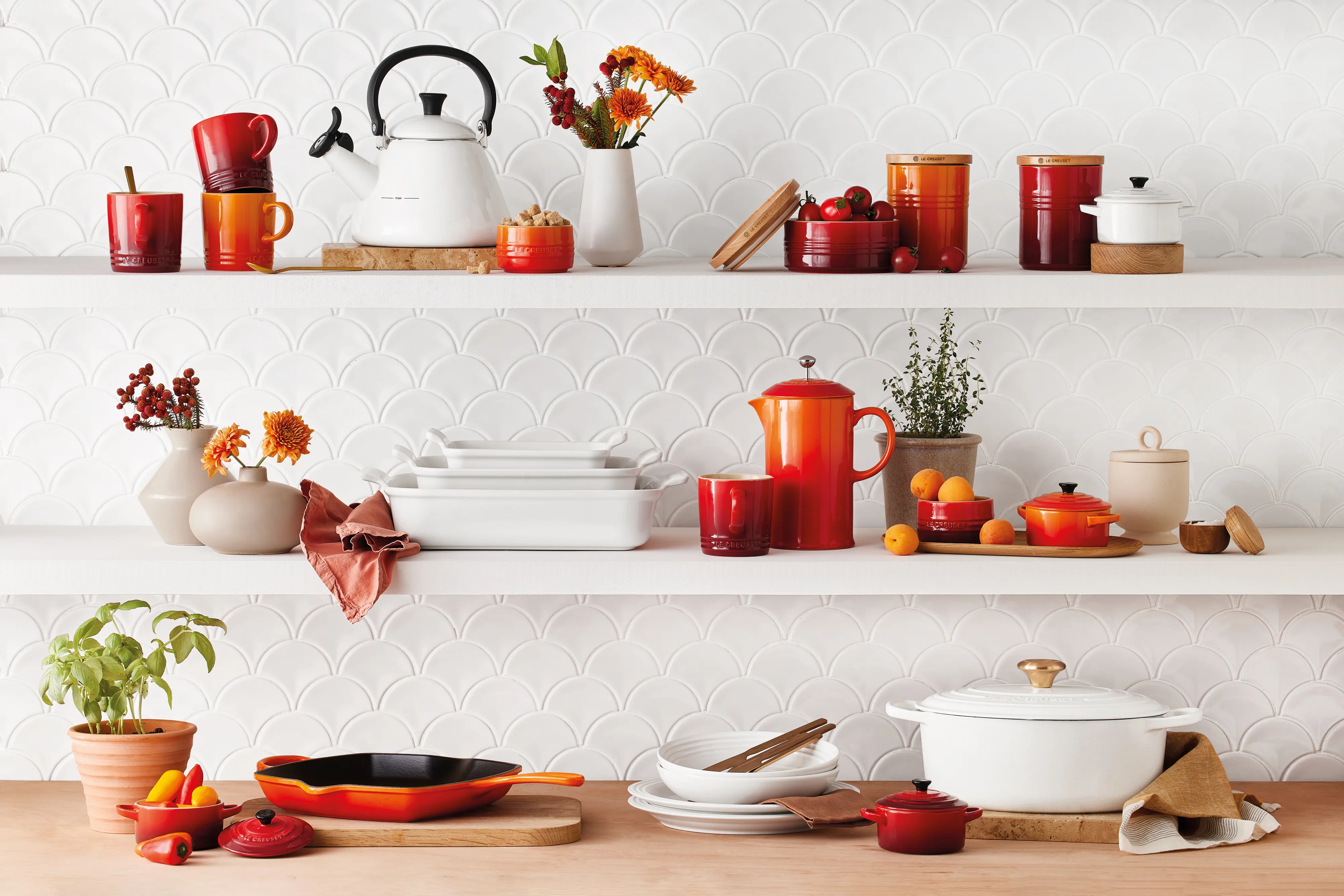 Le Creuset Teekessel Aus Emaille – 1,7 Qt (ca. 1,6 L), Persimmon, Mit Pfeifendem Ausguss