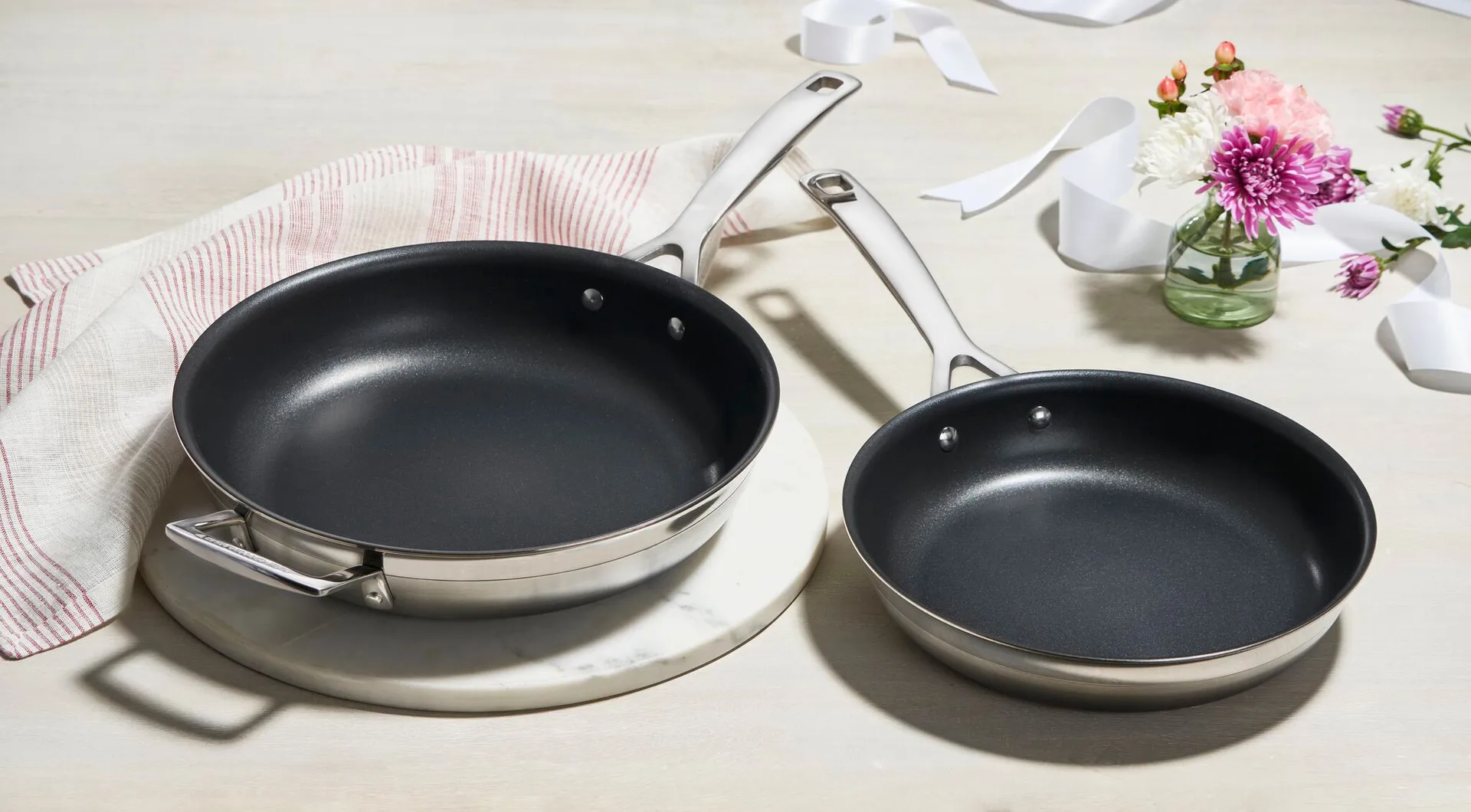 Le Creuset Pfannenset antihaft, Edelstahl, 2-teilig Le Creuset