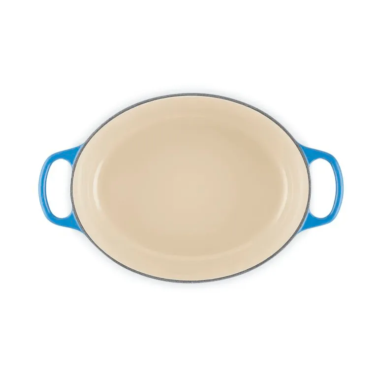 Le Creuset Signature Gusseisen ovale Kasserolle, Azure, 4,1 l Le Creuset