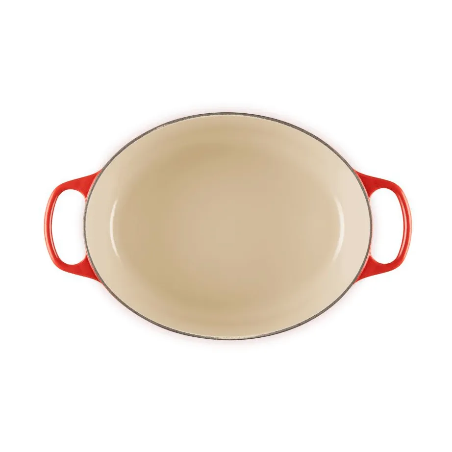Le Creuset Signature Gusseisen ovale Kasserolle, Kirschrot, 6,3 l Le Creuset