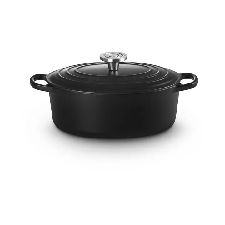 Le Creuset Signature Gusseisen ovale Kasserolle - Matt Schwarz, 4,1 l - Le Creuset