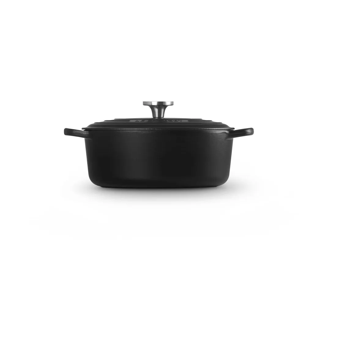 Le Creuset Signature Gusseisen ovale Kasserolle, Matt Schwarz, 4,1 l Le Creuset