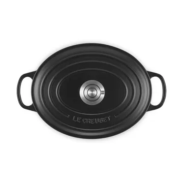 Le Creuset Signature Gusseisen ovale Kasserolle - Matt Schwarz, 4,1 l - Le Creuset