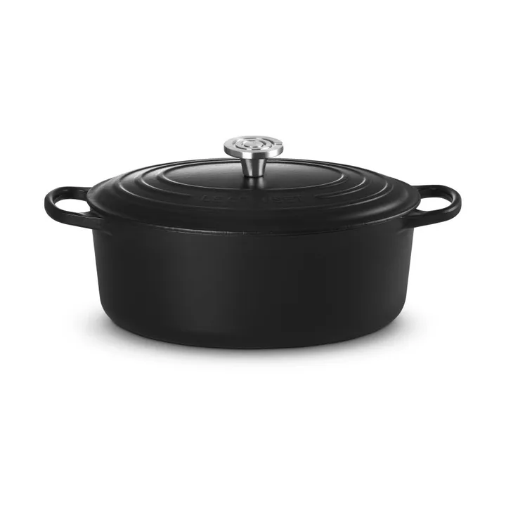 Le Creuset Signature Gusseisen ovale Kasserolle - Matt Schwarz, 6,3 l - Le Creuset