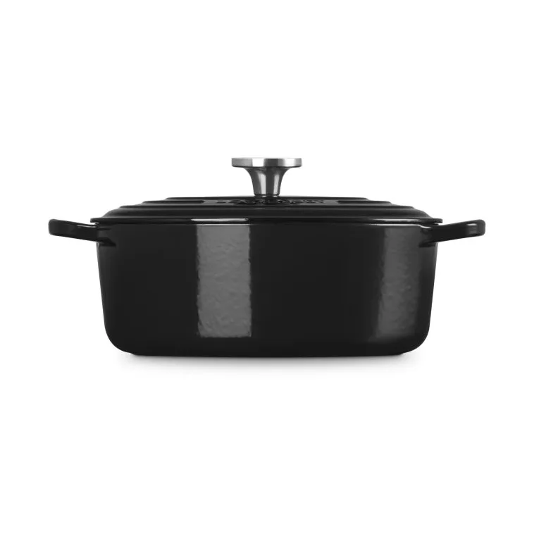 Le Creuset Signature Gusseisen ovale Kasserolle, Schwarz, 4,1 l Le Creuset