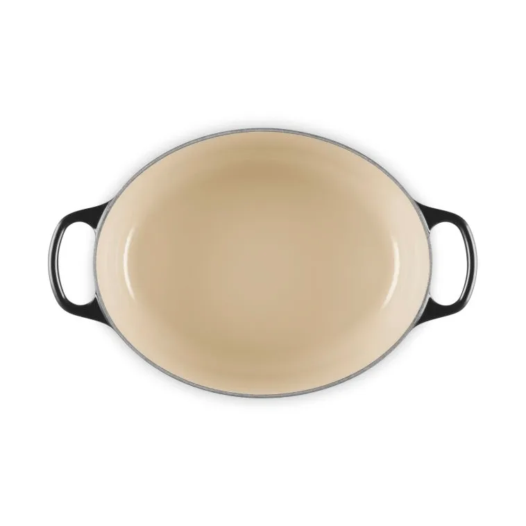 Le Creuset Signature Gusseisen ovale Kasserolle, Schwarz, 4,1 l Le Creuset