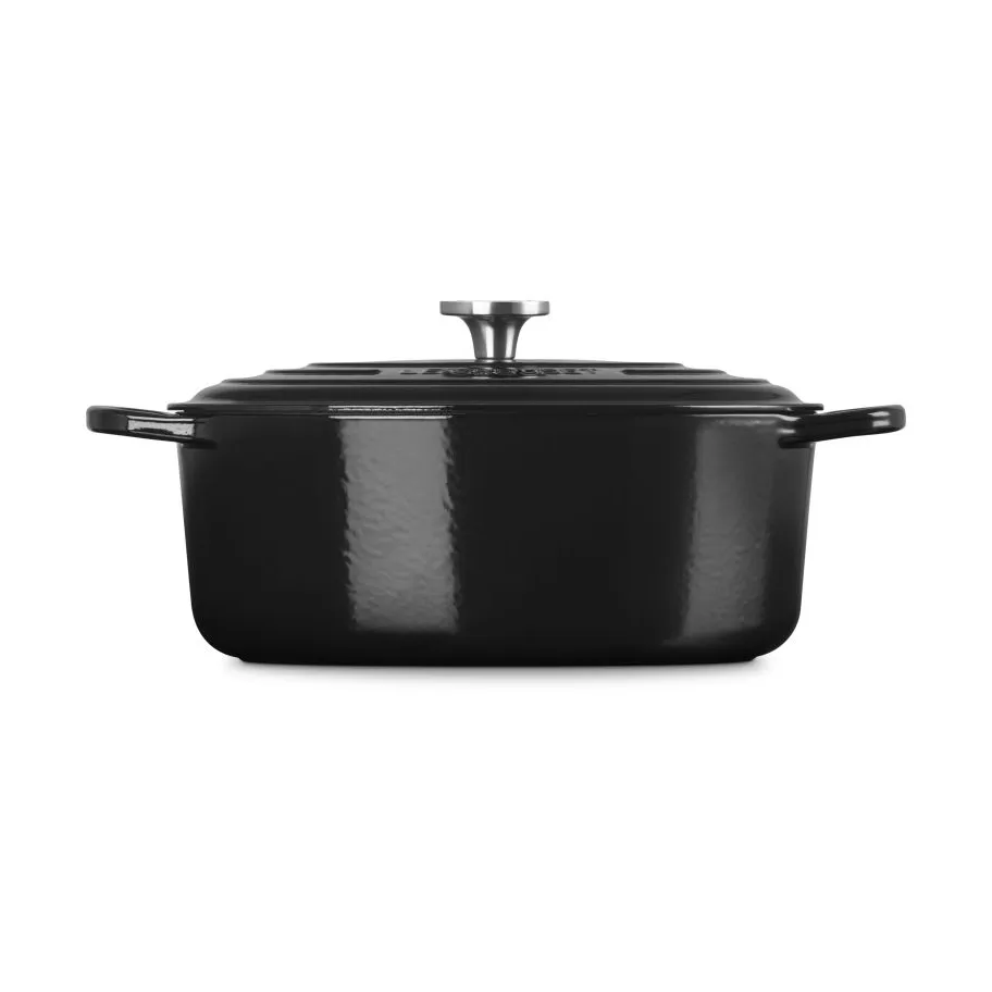 Le Creuset Signature Gusseisen ovale Kasserolle, Schwarz, 6,3 l Le Creuset