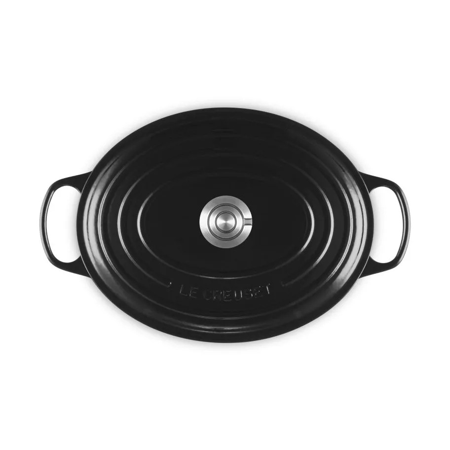 Le Creuset Signature Gusseisen ovale Kasserolle, Schwarz, 6,3 l Le Creuset