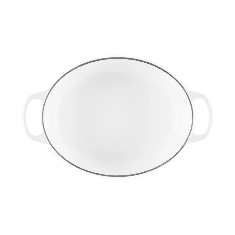 Le Creuset Signature Gusseisen ovale Kasserolle, Weiß, 4,1 l Le Creuset