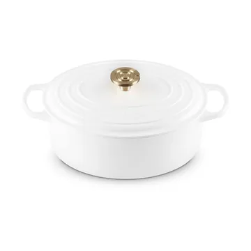 Le Creuset Signature Gusseisen ovale Kasserolle - Weiß, 6,3 l - Le Creuset