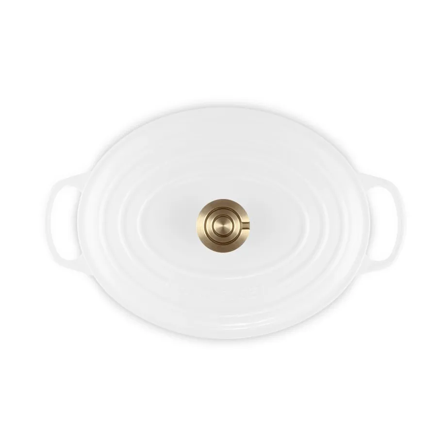 Le Creuset Signature Gusseisen ovale Kasserolle, Weiß, 6,3 l Le Creuset