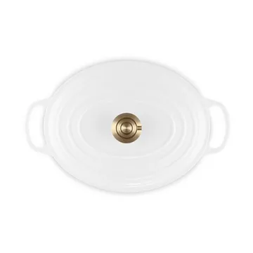 Le Creuset Signature Gusseisen ovale Kasserolle - Weiß, 6,3 l - Le Creuset