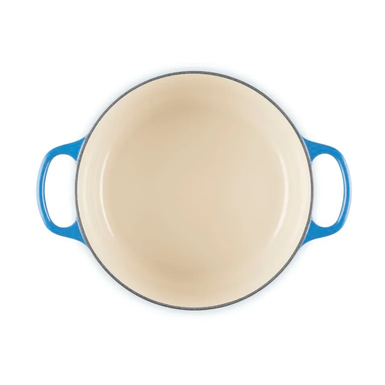 Le Creuset Signature Gusseisen runder Bräter, Azurblau, 4,2 l Le Creuset